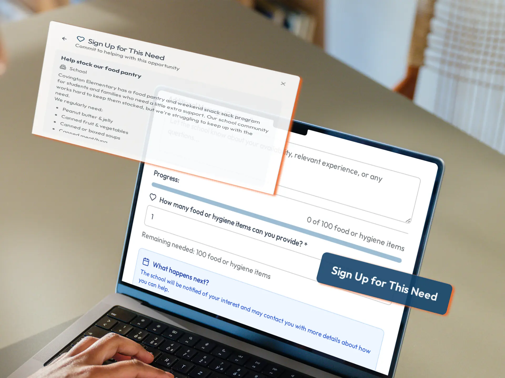 Online Forms and Sign-Ups shown in HopeMatch Mobilize