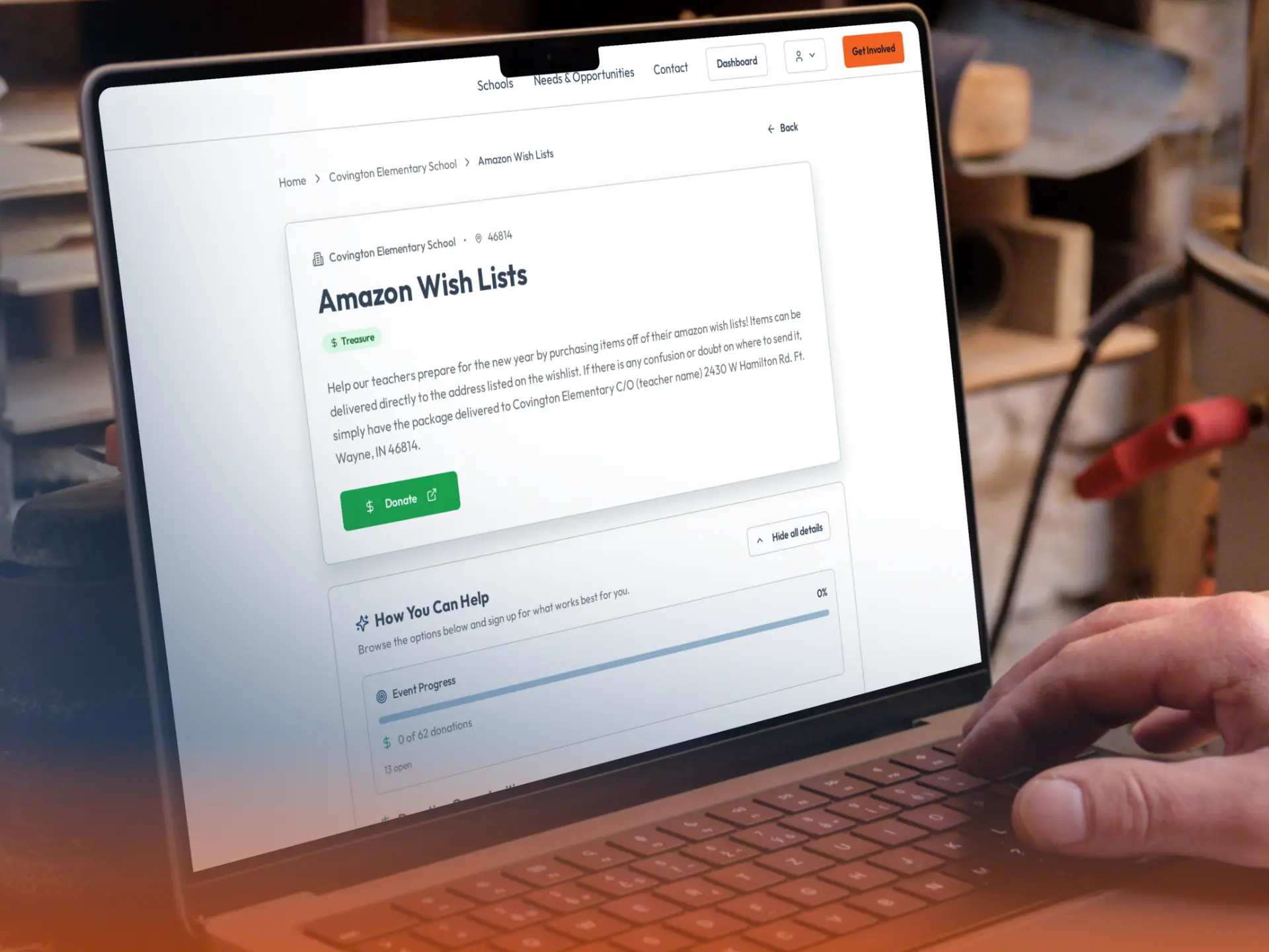 Donation, Supply, and Sponsorship Requests shown in HopeMatch Mobilize