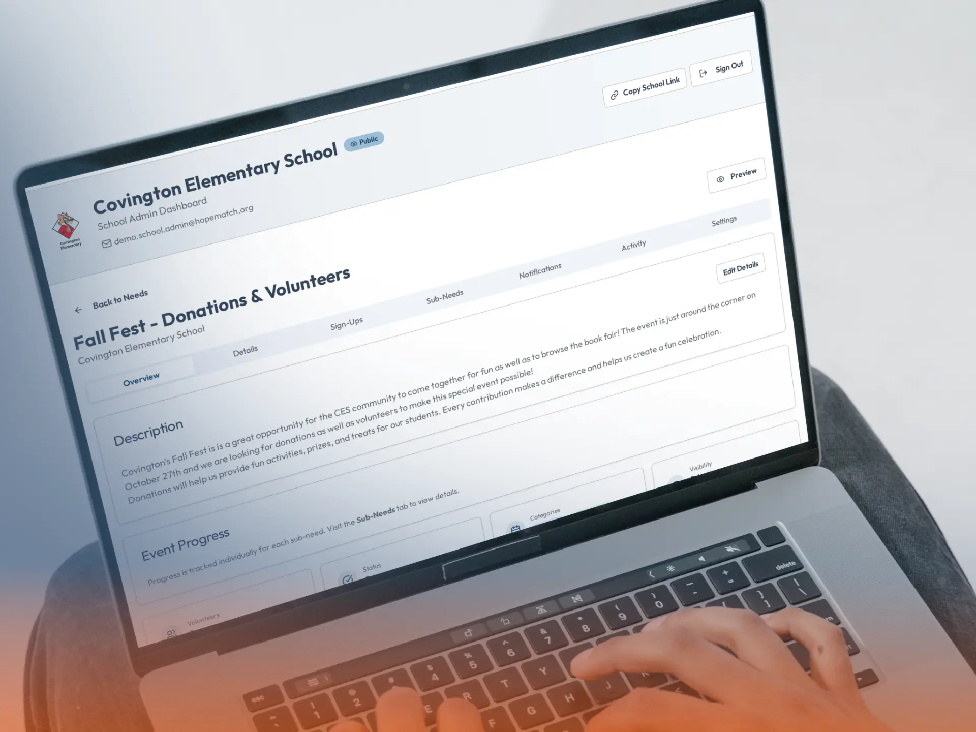 Commitment and Fulfillment Tracking shown in HopeMatch Mobilize